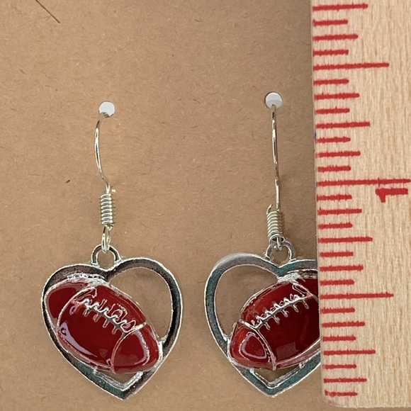 Football Charm Dangle Earrings - Picture 2 of 2